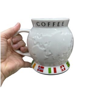 Vintage Starbucks Barista globe and world flags coffee mug from 2002
